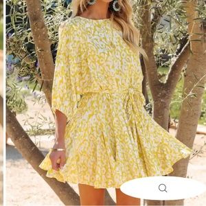 Vici Leopard mini rope tie dress